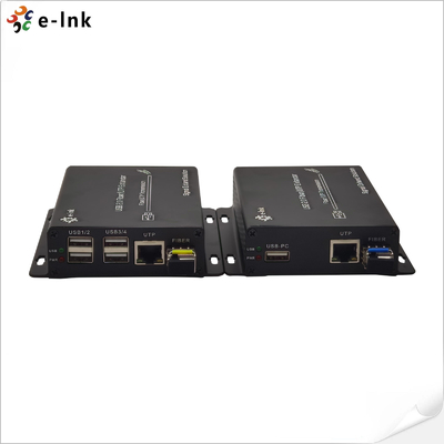4 Port USB 2.0 Fiber UTP Extender 6KM Via Single Mode Fiber Cable