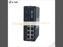 Aluminum Industrial PoE Switch 8 Port 10 100 1000BASE-T PoE To 2 Port 1000BASE SFP Fiber