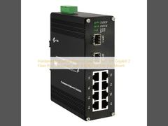 Geharde Industriële Ethernet Switch 8 Poort SFP Gigabit 2 Fiber Poort Conform IEEE8023at DIN Rail Montage