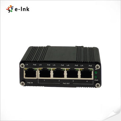 IP40 Industrial PoE Extender 1 Port 802.3bt PoE To 4 Port 802.3 Af / At Gigabit PoE Repeater