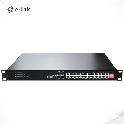 Rackmount Industrial Layer 2+ PoE Switch 24 Port 802.3at PoE + 4 Port  SFP