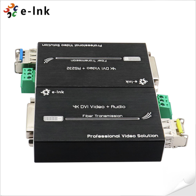 4K DVI Fiber Optic Extender Long Distance Transmission RS232 Control Stable Signal