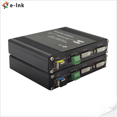 Bidirectional DVI Fiber Extender with RS232 Audio GPIO 1080P up to 20km