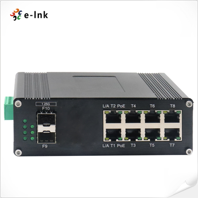 L2+ Industrial Ethernet PoE Switch 8 Port 10/100/1000T 802.3at PoE + 2 Port 1000X SFP