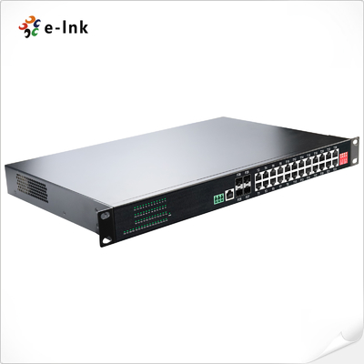 Rackmount Industrial Layer 2+ PoE Switch 24 Port 802.3at PoE + 4 Port  SFP