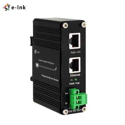 Industrial Gigabit 802.3bt PoE Splitter Din Rail Installation 10/100/1000M 12VDC 36w Output