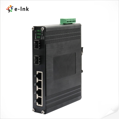 DIN Rail Industrial 4 Port Gigabit 802.3at PoE Switch With 2 Port 1000X SFP Uplink