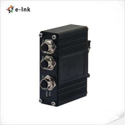 EN50155 Industrial 90W Gigabit PoE Injector with M12 Connector 12–48V DC