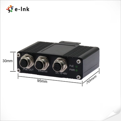 EN50155 90W 5G Industrial PoE Injector with Rugged M12 Connectors 12–48V