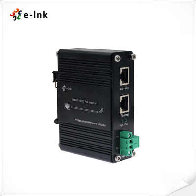 Industrial 10G PoE+ Injector 60W High Power 12–48VDC Wide Input