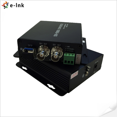 3G Simplex LC SDI Video Converter 550m RS232 With SFP Hot Plugged