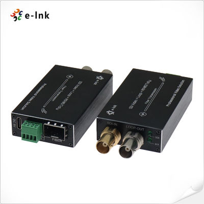 Multifunktioneel Mini 3G/HD-SDI glasvezelconverter met video-audio- en omgekeerde signalen tot 80 km