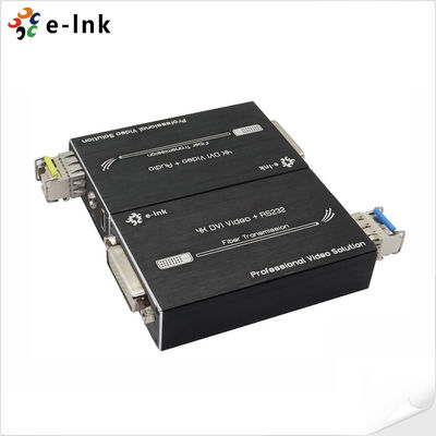 Mini 4K DVI over Fiber Extender met Stereo Audio Oncompressed Signal Transmission