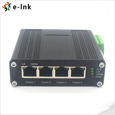Industriële DIN-rail Gigabit Ethernet Switch 4 poort SFP Fiber -40°C tot 75°C