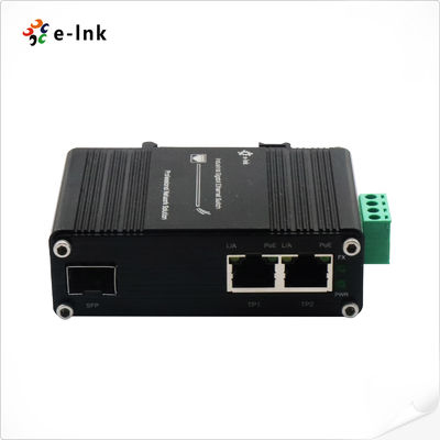 Industriële 90W PoE++ Media Converter Gigabit SFP Glasvezelpoort