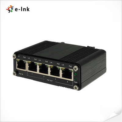 Industrial 1-Port PoE+ tot 4-Port Gigabit PoE Extender 400m Cascade