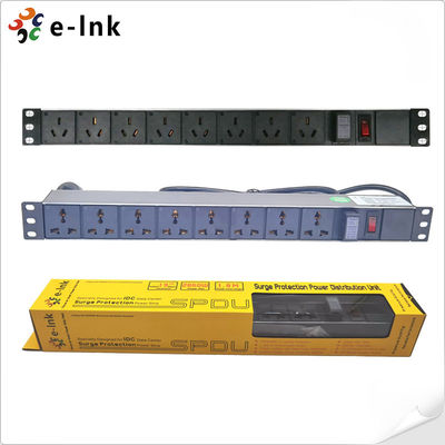Het Rek van de aluminiumt6 19“ 1U 8 Haven 3.68kW 10KA zet PDU-Eenheid op